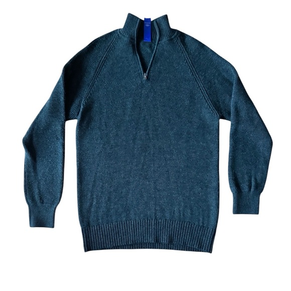 Kit + Ace Mens Medium Green Merino Wool Chunky Oversized 1/4 Zip Sweater - Picture 1 of 6